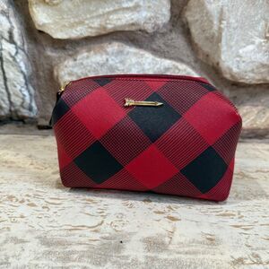Stella & Dot buffalo plaid pouf